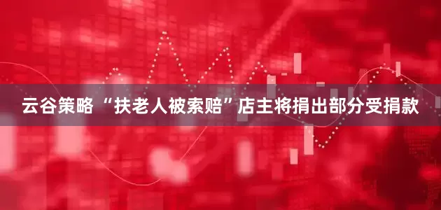 云谷策略 “扶老人被索赔”店主将捐出部分受捐款